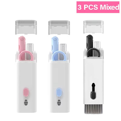 Multifunctional 7-In-1 Computer Keyboard Cleaner Brush Kit Earphone Cleaning Pen Phone Screen Cleaner Keycap Puller Kit