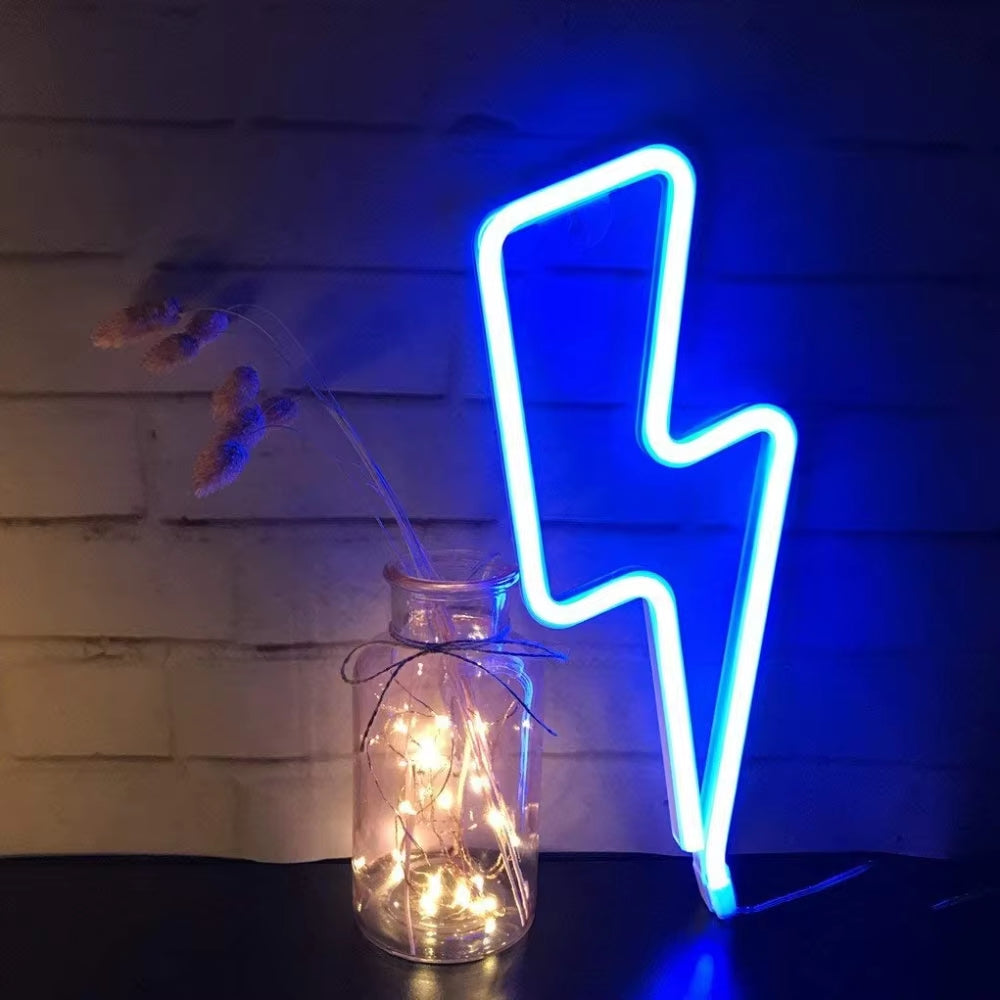 Neon Sign Lightning Battery/Usb Operated Clouds Lightning Moon Neon Led Sign for Children'S Room Party Home Bar Gift Decoration