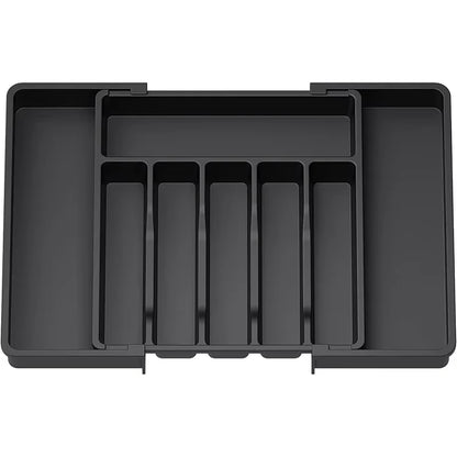 Expandable Cutlery Drawer Organizer, Adjustable Kitchen Utensil Tray Set, Compartment Flatware Storage Divider