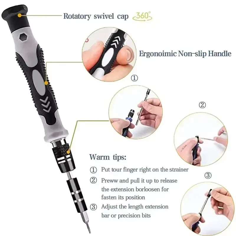 115-In-1 Mini Precision Screwdriver Set for Car Computer, PC, Mobile Phone and Device Repair, Insulated Hand Home Tools Tools