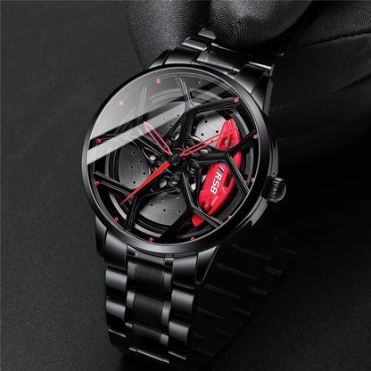 Real 3D Sport Car Wheel Rim Watch Fashion Unique Custom Wristwatch Men Waterproof RS8 Car Wheel Quartz Watch Relogio Masculino