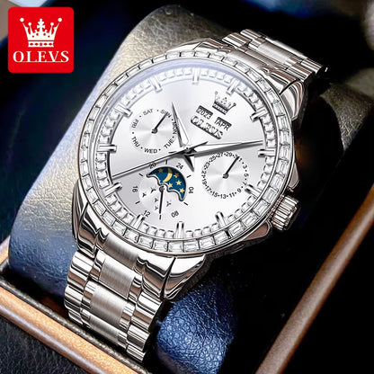 Automatic Mechanical Watch for Men High Quality Stainless Steel Waterproof Moon Phase Men'S Wristwatches Original Watches