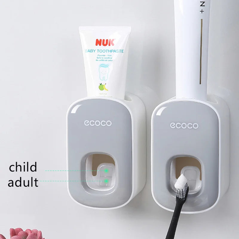 Wall Mount Automatic Toothpaste Dispenser Bathroom Accessories Set Toothpaste Squeezer Dispenser Bathroom Toothbrush Holder Tool