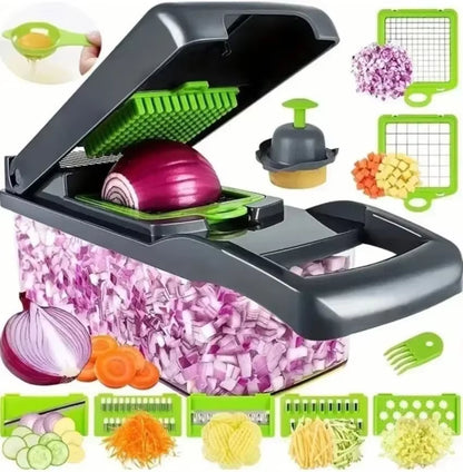 Hot 14/16 in 1 Multifunctional Vegetable Chopper Slicer Shredder with Basket Fruit Slicer Potato Shredder Carrot Grind Gadgets