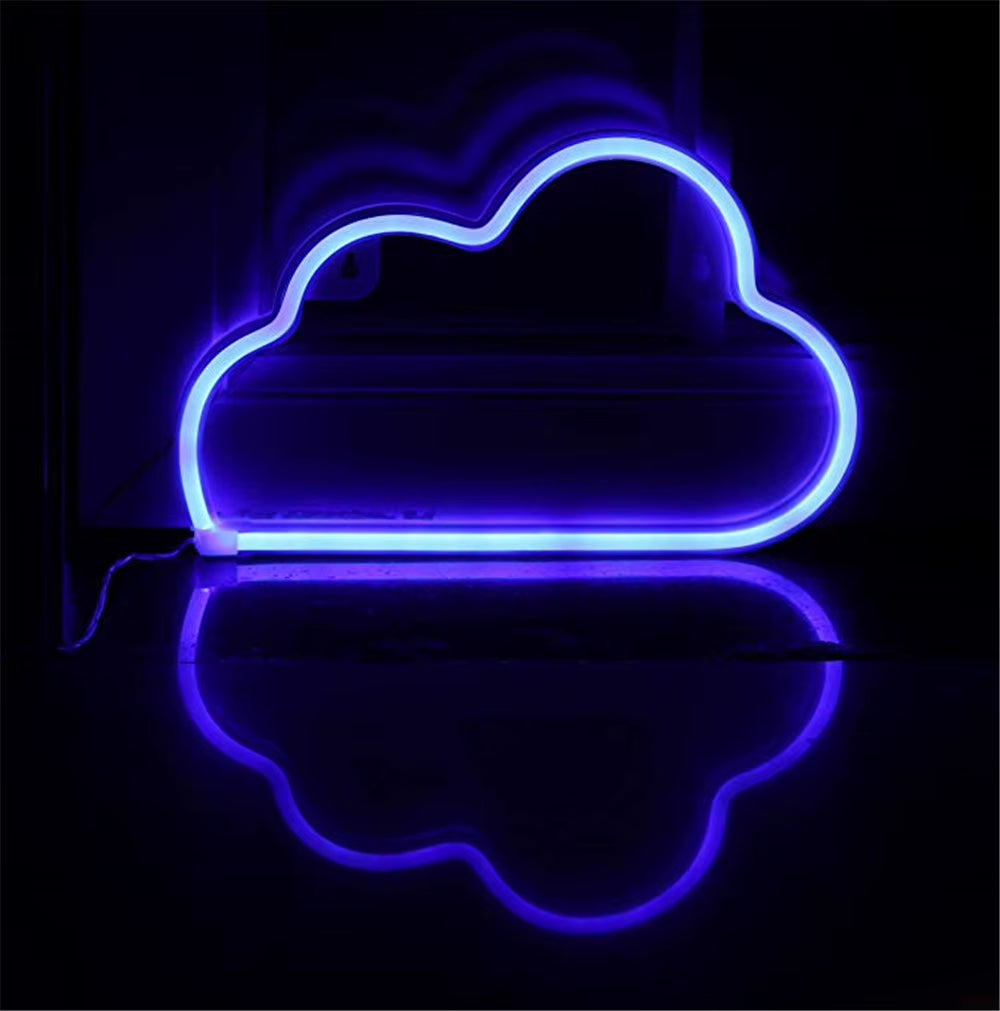 Neon Sign Lightning Battery/Usb Operated Clouds Lightning Moon Neon Led Sign for Children'S Room Party Home Bar Gift Decoration