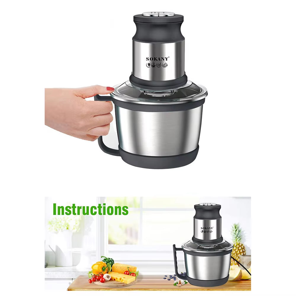 3L Electric Meat Grinder Food Processors Vegetable Chopper 800W Meat Mincer Mixer Crusher Blender for Kitchen 220V 