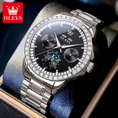 Automatic Mechanical Watch for Men High Quality Stainless Steel Waterproof Moon Phase Men'S Wristwatches Original Watches