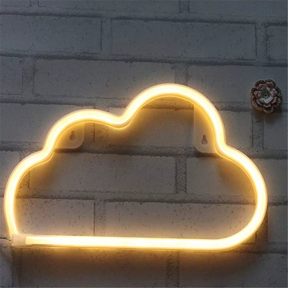 Neon Sign Lightning Battery/Usb Operated Clouds Lightning Moon Neon Led Sign for Children'S Room Party Home Bar Gift Decoration