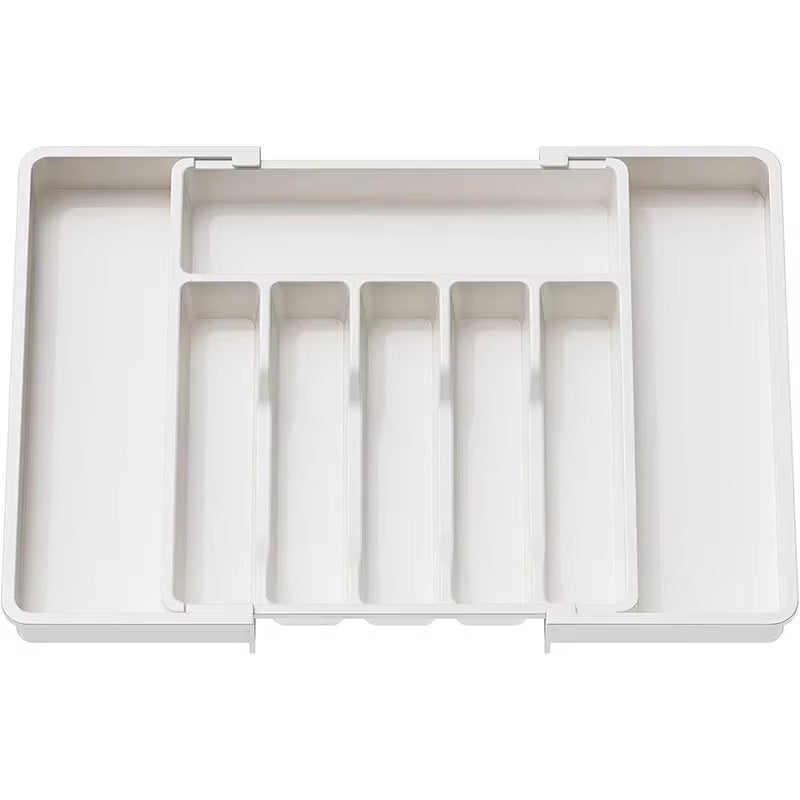 Expandable Cutlery Drawer Organizer, Adjustable Kitchen Utensil Tray Set, Compartment Flatware Storage Divider