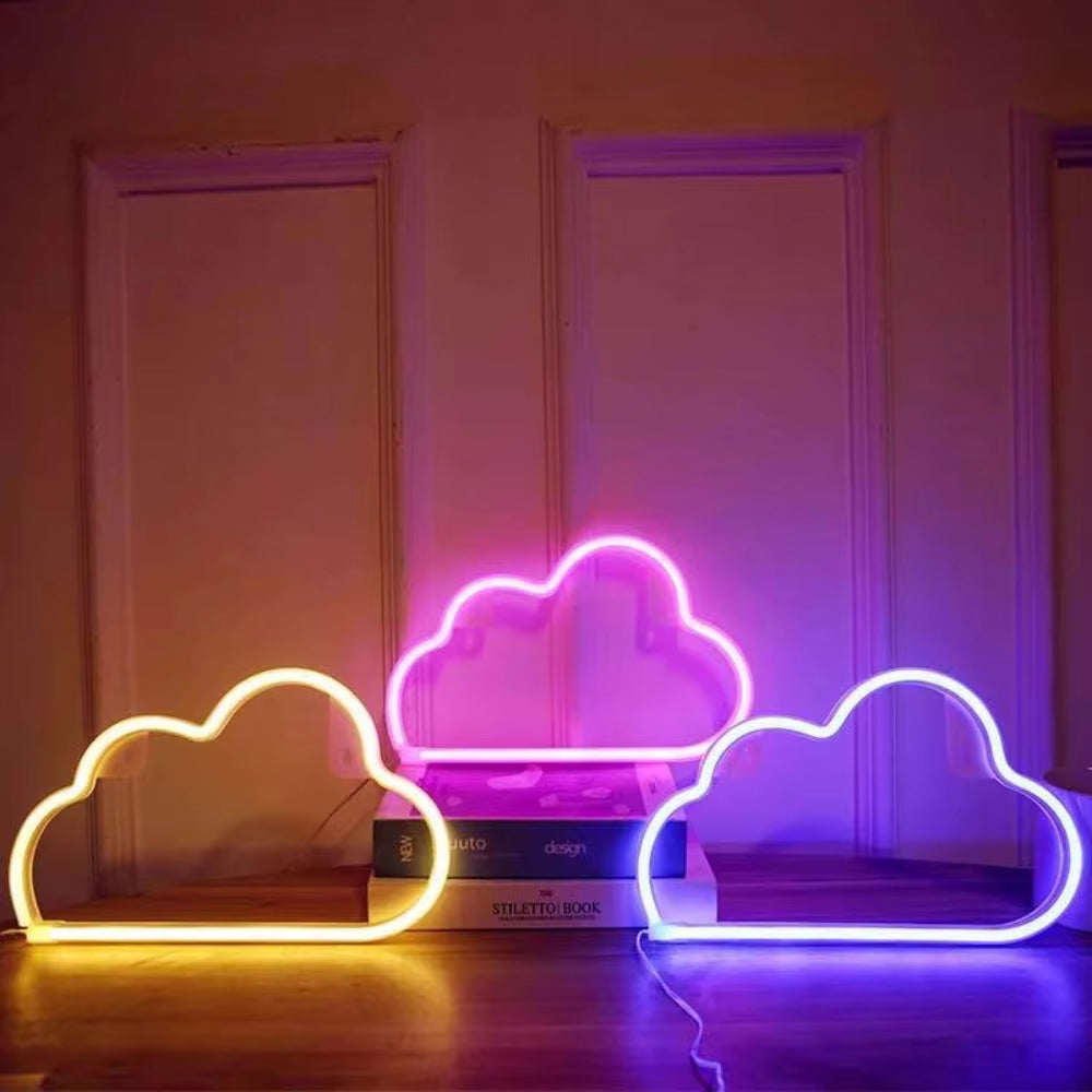 Neon Sign Lightning Battery/Usb Operated Clouds Lightning Moon Neon Led Sign for Children'S Room Party Home Bar Gift Decoration