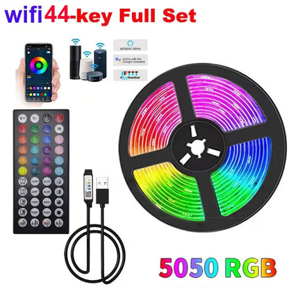 Rgb Led Strip Bluetooth 5050 Usb 5V Led Lights Chain 5M 10M Backlight Tape Ice String Tira Led Wifi Led Wall Room Ribbon Band