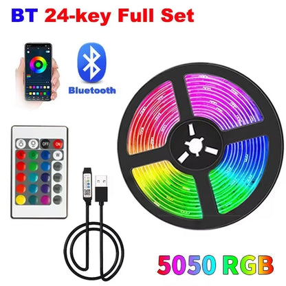 Rgb Led Strip Bluetooth 5050 Usb 5V Led Lights Chain 5M 10M Backlight Tape Ice String Tira Led Wifi Led Wall Room Ribbon Band