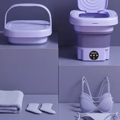 8L Foldable Mini Washing Machine Portable Socks Underwear Panties Retractable Home Washing Machine 3 Models with Spinning Dry